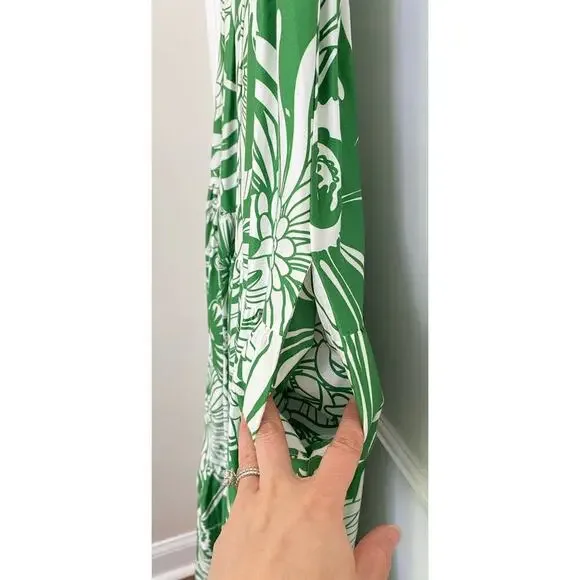 Borgo De Nor Calypso Green Merle Cotton Sleeveless Maxi Dress Gown Tuckernuck - Picture 13 of 13